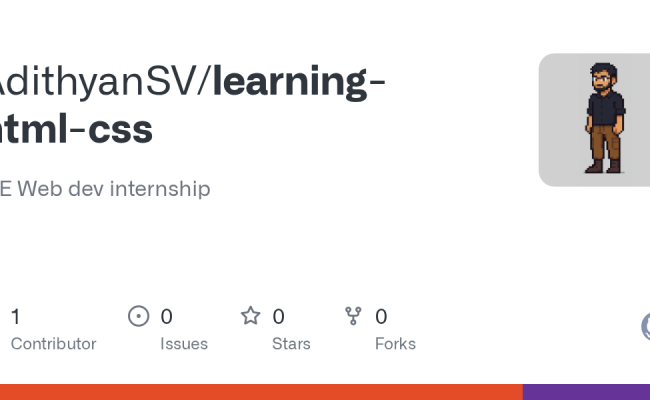 GitHub - AdithyanSV/learning-html-css: ME Web Dev Internship