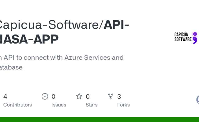 GitHub - Capicua-Software/API-NASA-APP: An API To Connect With Azure ...