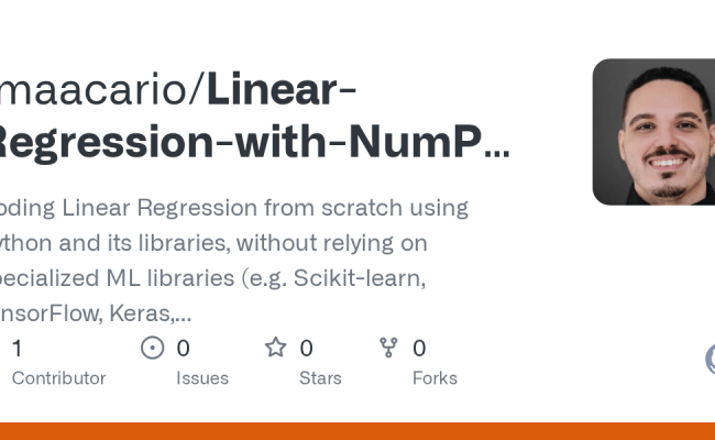 GitHub - Rmaacario/Linear-Regression-with-NumPy-and-Python: Coding ...
