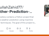 Github Abdullahzahid77 Weather Prediction Using Machine Learning