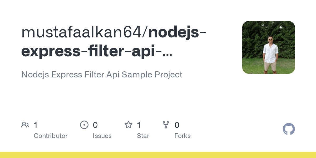 02/09/2018 · the goal is to make an api call and retrieve data. Github Mustafaalkan64 Nodejs Express Filter Api Sample Project Nodejs Express Filter Api Sample Project