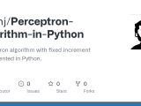 Github Spehj Perceptron Algorithm In Python Perceptron Algorithm
