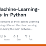 GitHub - E-paj/Machine-Learning-Projects-in-Python: This Repository ...