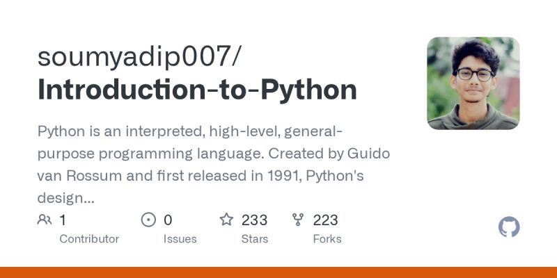 Github Chithrasudhakaran Introduction To Python Python Is A High Level General Purpose - Creative High Resolution Colorful Illustrations | Free Download