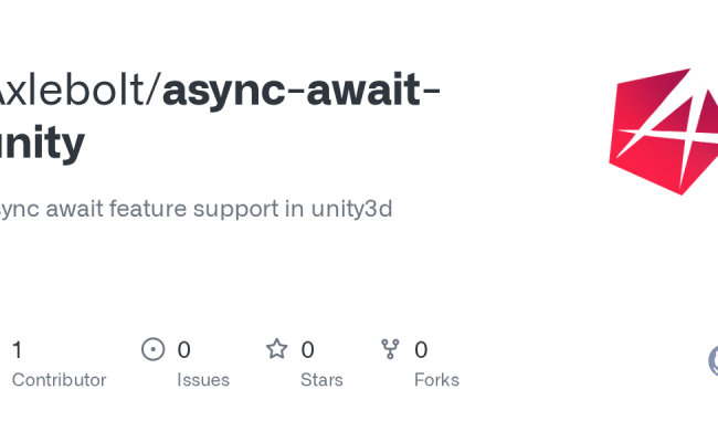 GitHub - Axlebolt/async-await-unity: Async Await Feature Support In Unity3d