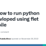 How To Run Python App Devloped Using Flet On Mobile · Flet-dev Flet ...