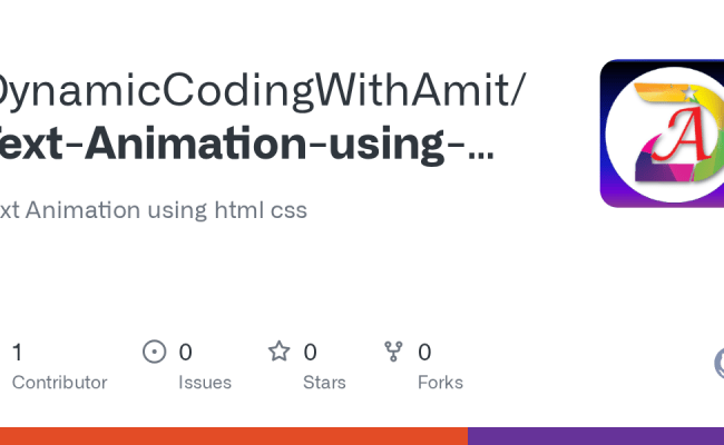 GitHub - DynamicCodingWithAmit/Text-Animation-using-html-css: Text ...