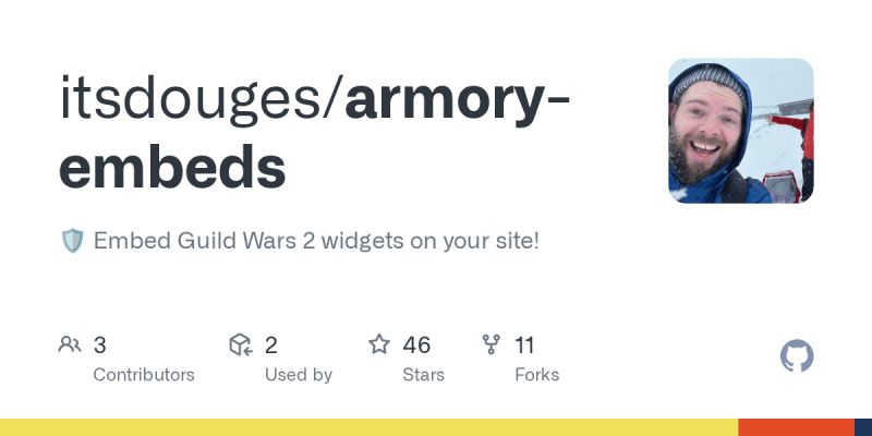 Github Itsdouges Armory Embeds Embed Guild Wars 2 Widgets On Your Site - Perfect Dark Image - High Resolution