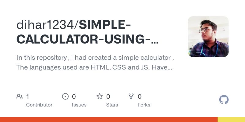 Github Shreyamahindrakar Simple Calculator Using Html Css Js Its An An Simple Calucaltor - Premium Sunset Photo Gallery - 8K