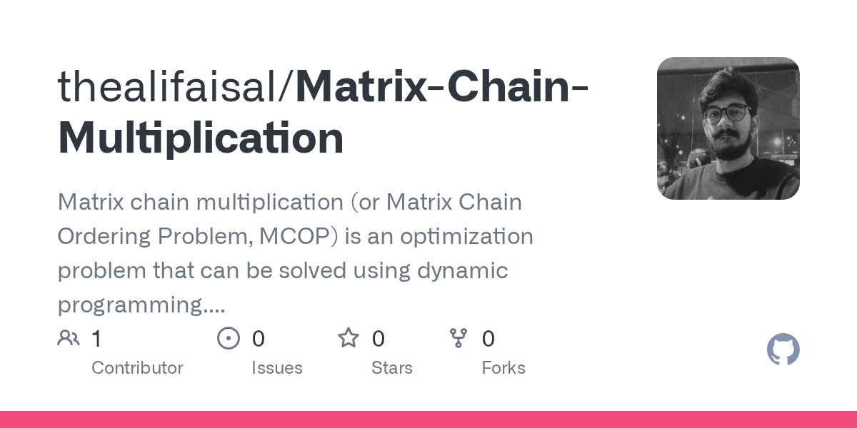 Binary numbers multiplication is a part of arithmetic operations in digital electronics. Matrix Chain Multiplication Online Calculator