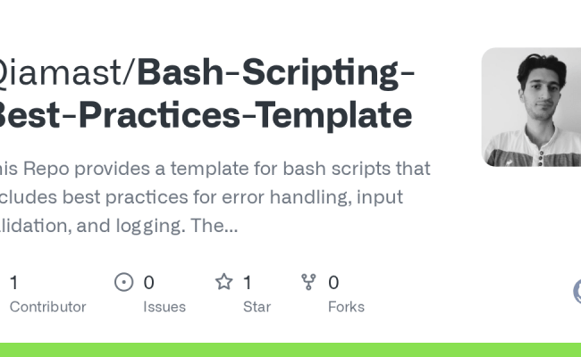 GitHub - Qiamast/Bash-Scripting-Best-Practices-Template: This Repo Provides A Template For Bash ...