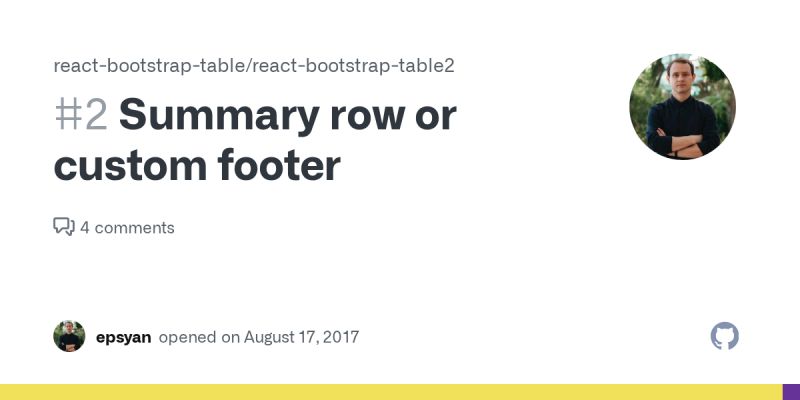 Summary Row Or Custom Footer Issue 2 React Bootstrap Table React Bootstrap Table2 Github - Best Ocean Textures in Retina