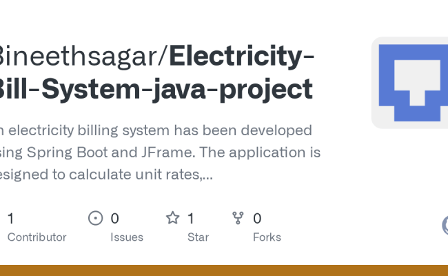 GitHub - Bineethsagar/Electricity-Bill-System-java-project: An ...
