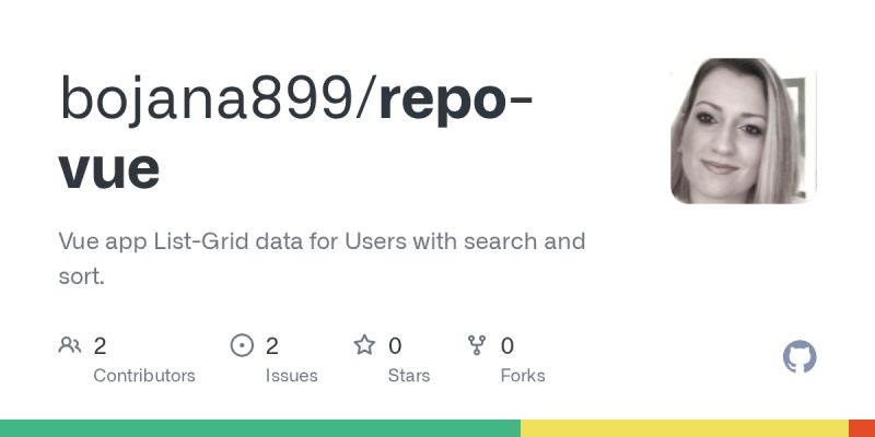 Github Bojana899 Repo Vue Vue App List Grid Data For Users With Search And Sort - Premium Light Pattern Gallery - Ultra HD