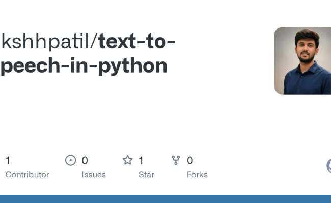 GitHub - Akshhpatil/text-to-speech-in-python