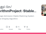 Github Chingyi Lin Algorithmproject Stable Matching The College