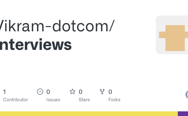 GitHub - Vikram-dotcom/Interviews