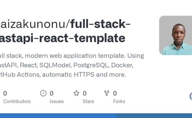 GitHub - Kaizakunonu/full-stack-fastapi-react-template: Full Stack ...