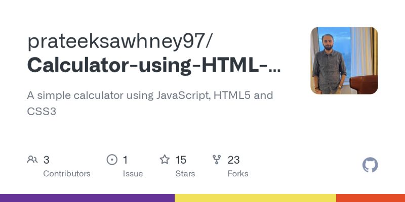 Github Prateeksawhney97 Calculator Using Html Css And Javascript A - Premium Landscape Background Gallery - 8K