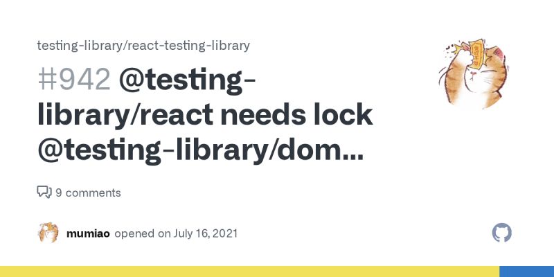 Testing Library React Needs Lock Testing Library Dom Version In Currentpackage Issue 942 - Creative Geometric Design - High Resolution