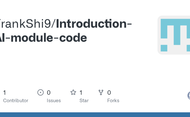 GitHub - FrankShi9/Introduction-AI-module-code