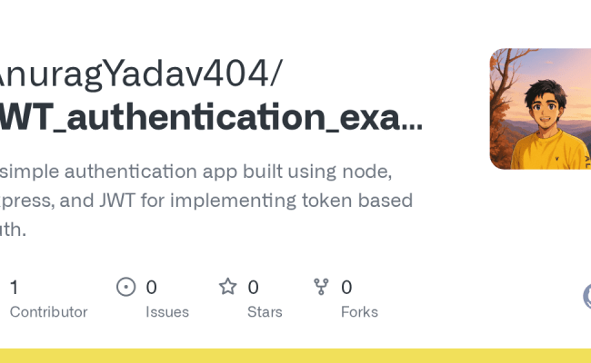 GitHub - AnuragYadav404/JWT_authentication_example_app: A Simple ...