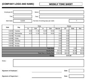 weekly time sheet open office templates
