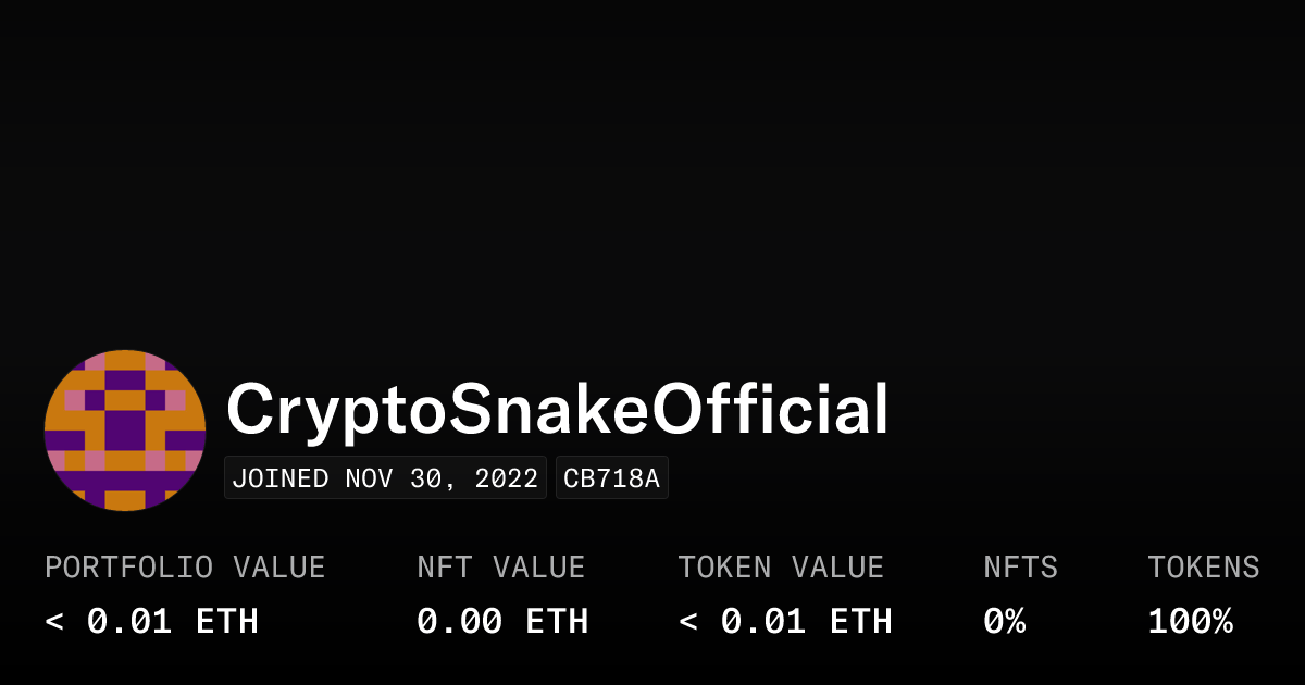 Cryptosnakeofficial Profile Opensea
