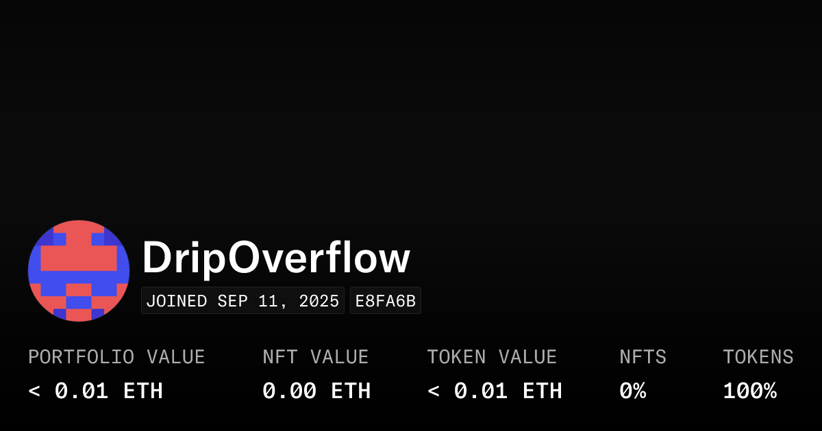 Dripoverflow Profile Opensea
