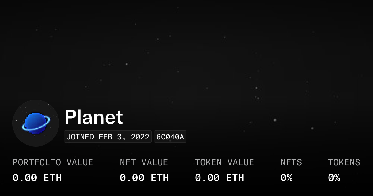 Planet Profile Opensea