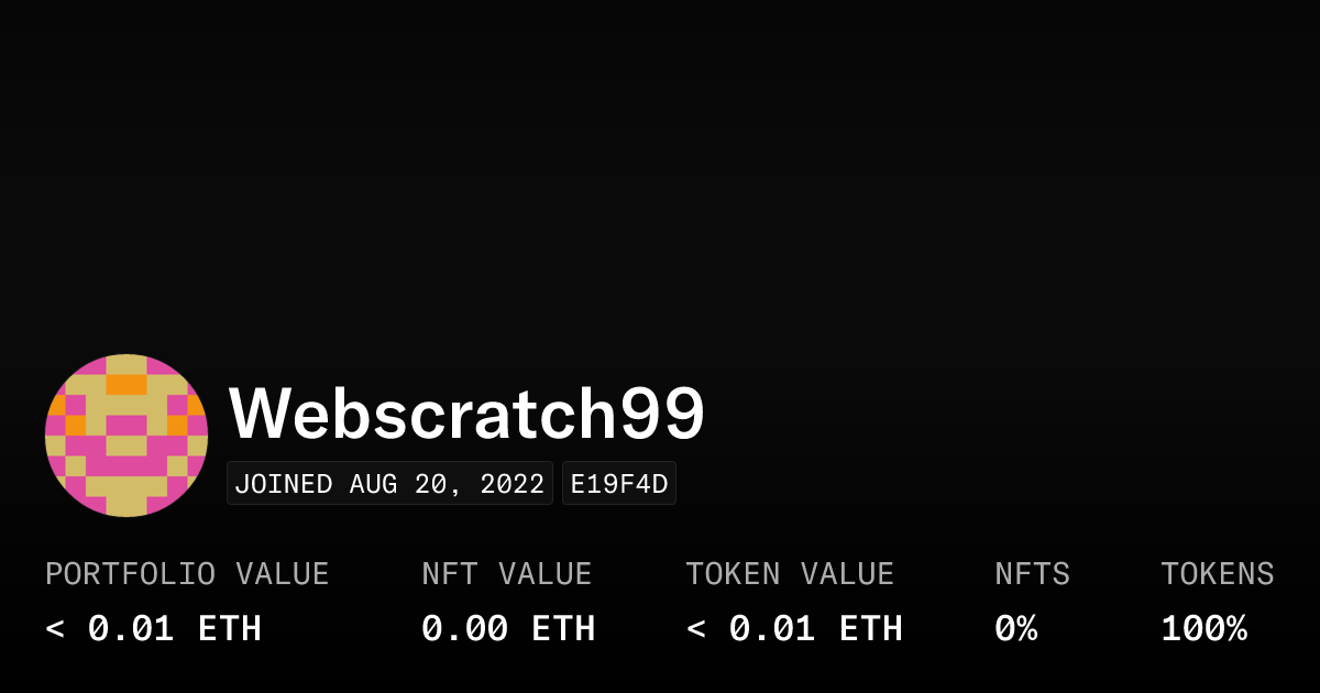 Webscratch99 Profile Opensea