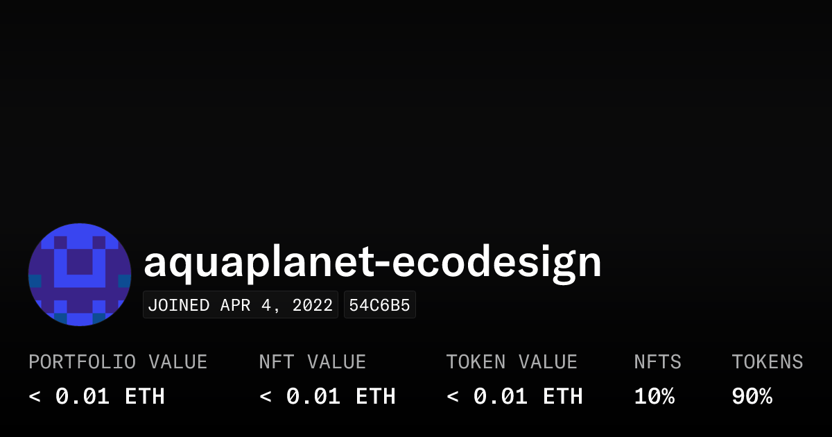 Aquaplanet Ecodesign Profile Opensea
