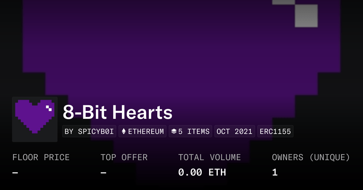 8 Bit Hearts Collection Opensea