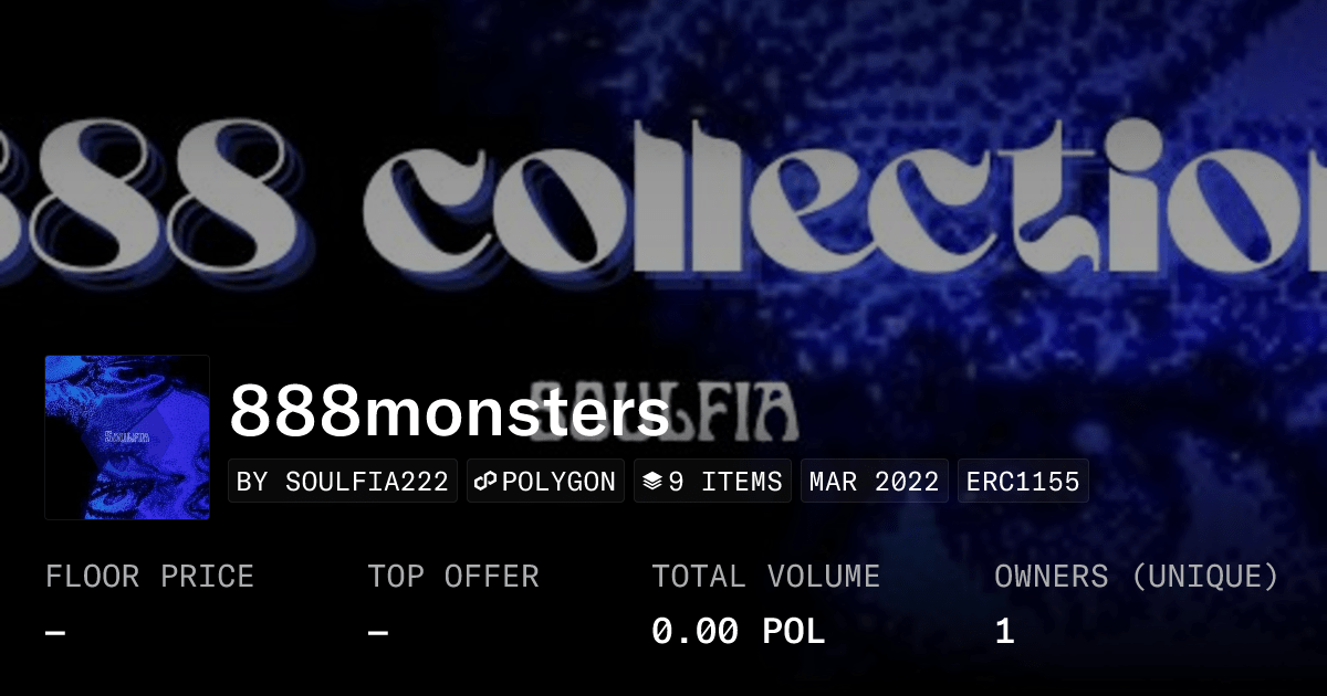 888monsters Collection Opensea