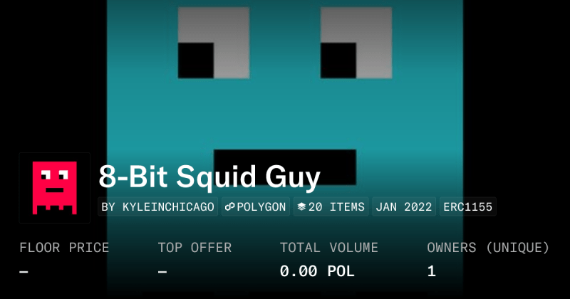 8 Bit Squid Guy Collection Opensea - Premium Dark Wallpaper Gallery - Mobile