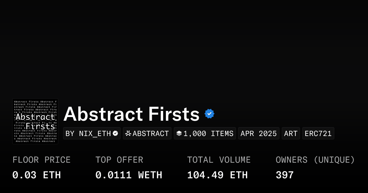 Abstract Firsts Collection Opensea