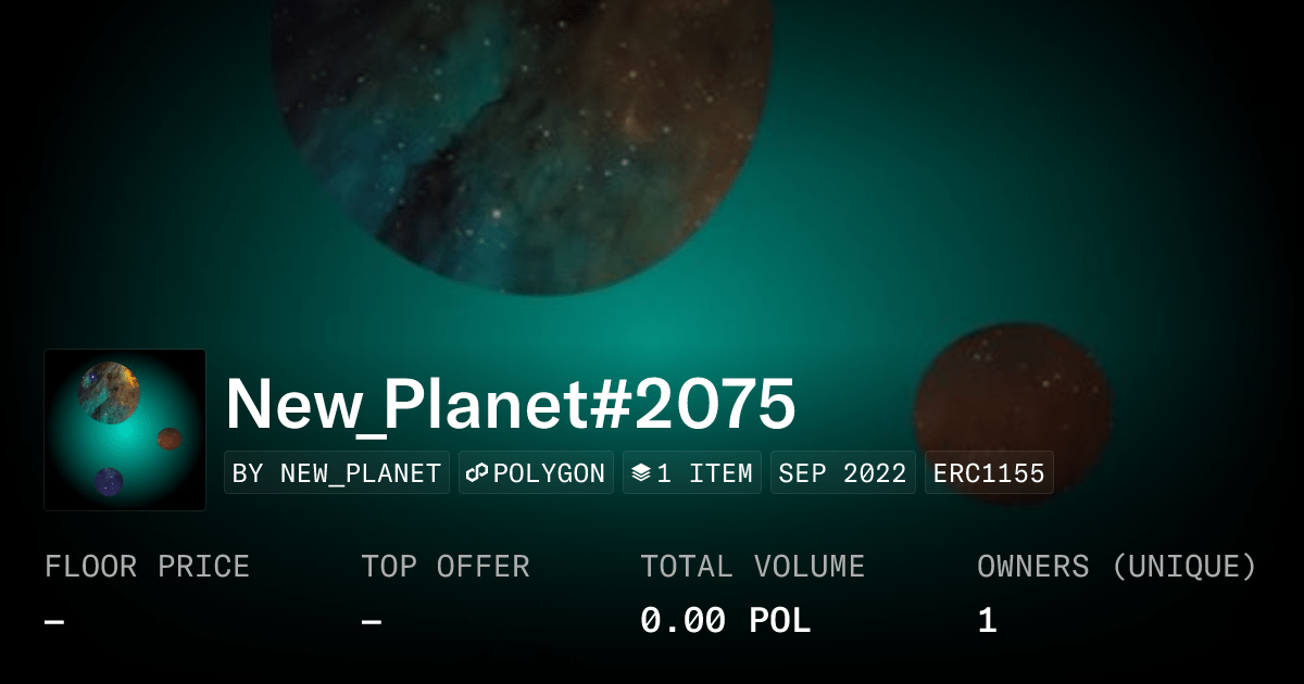 New Planet 2075 Collection Opensea
