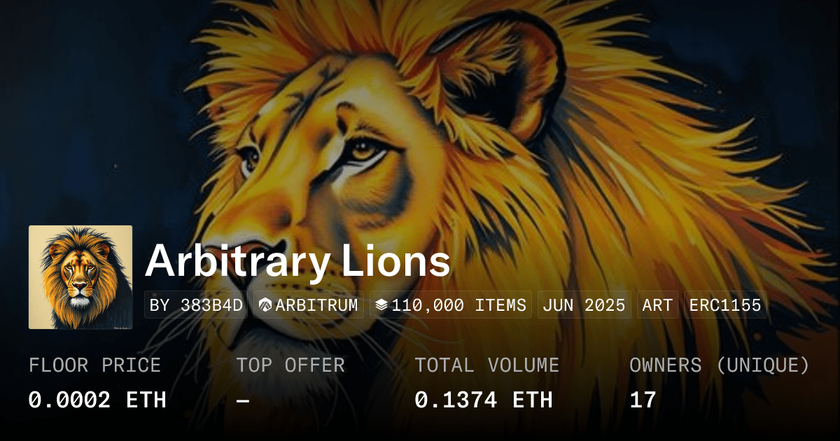 Arbitrary Lions Collection Opensea