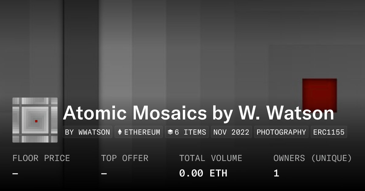 Atomic Mosaics By W Watson Collection Opensea