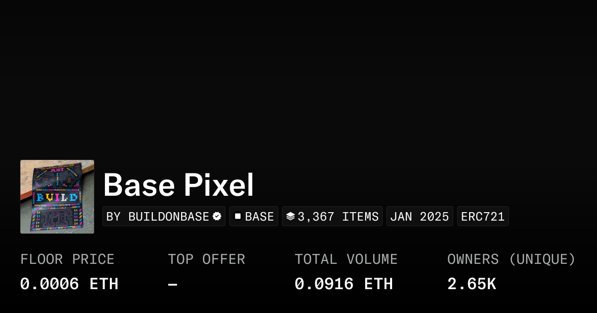 Base Pixel Collection Opensea