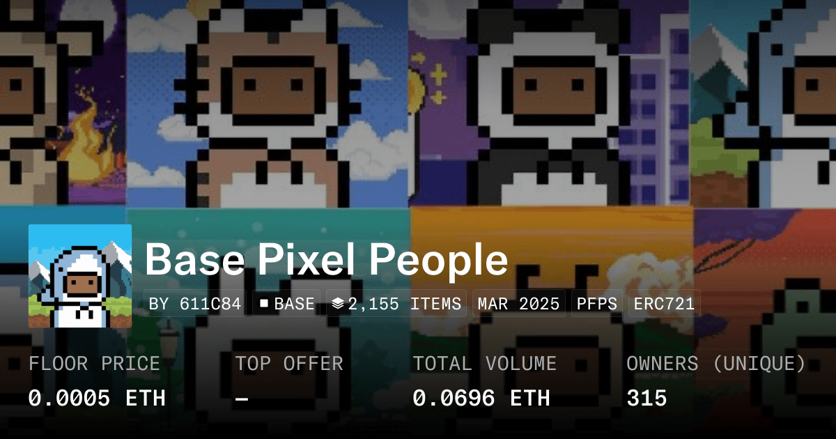 Base Pixel People Collection Opensea