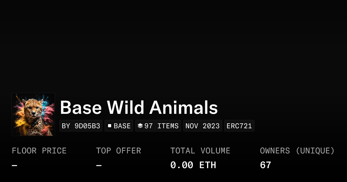 Base Wild Animals Collection Opensea
