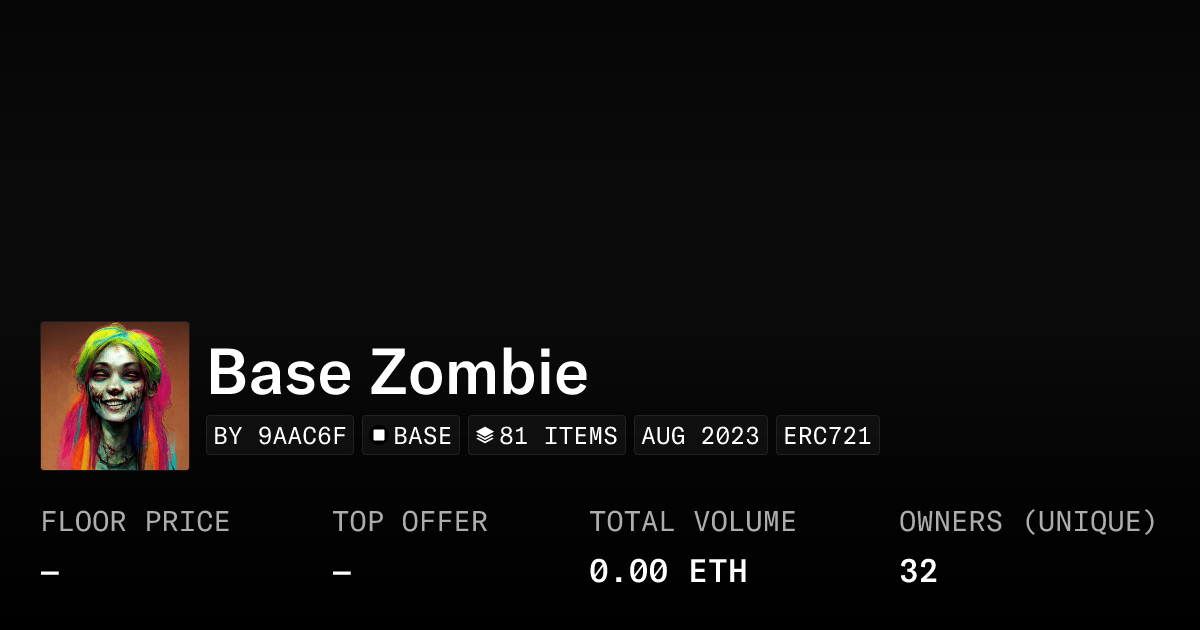Base Zombie Collection Opensea