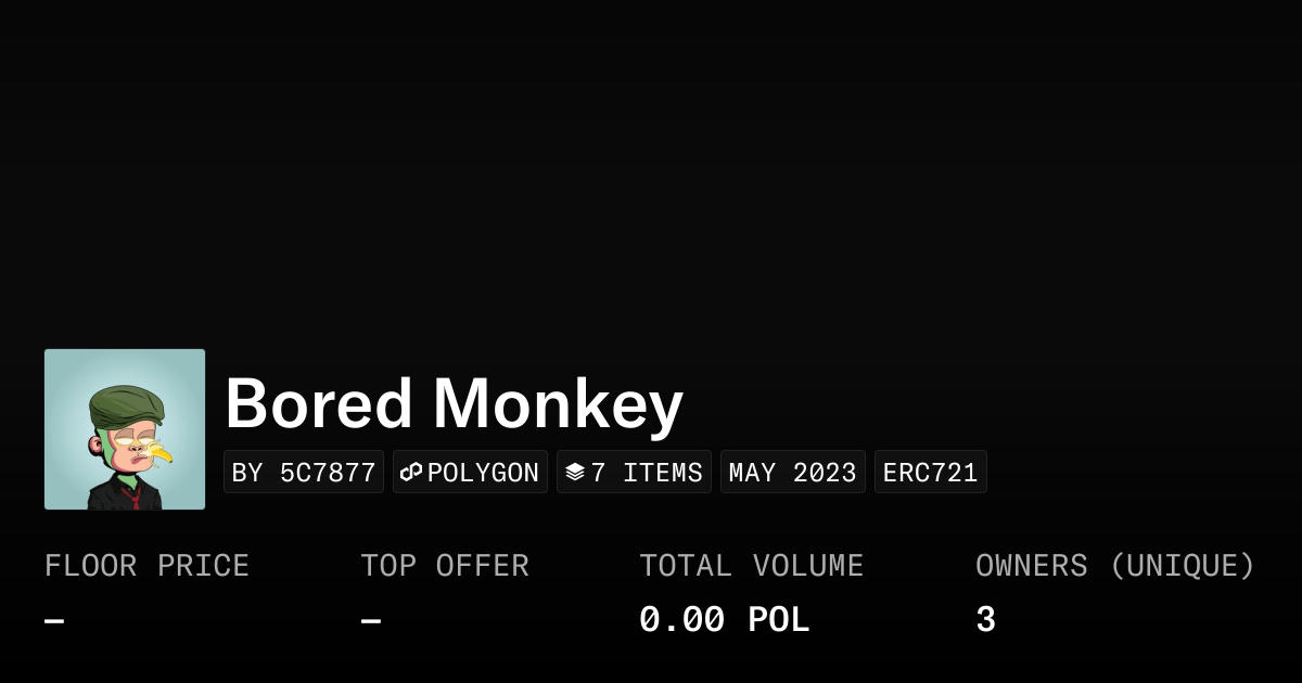 Bored Monkey Collection Opensea