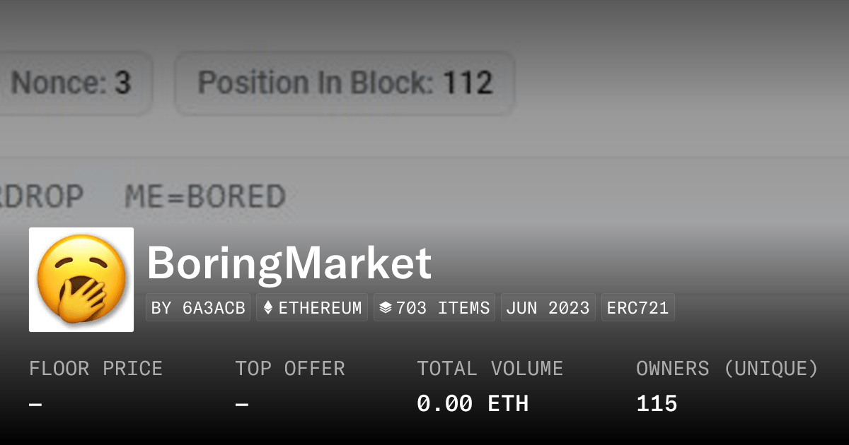 BoringMarket - Collection | OpenSea
