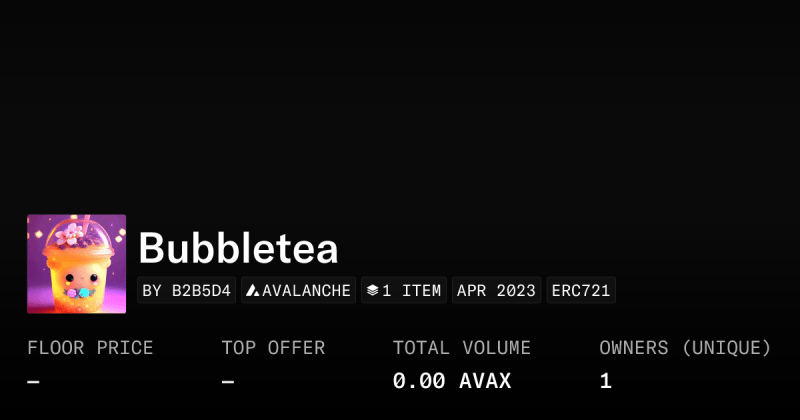 Bubble Tea Luv Collection Opensea - Minimal Photo Collection - 8K Quality