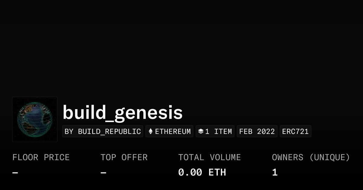 Build Genesis Collection Opensea