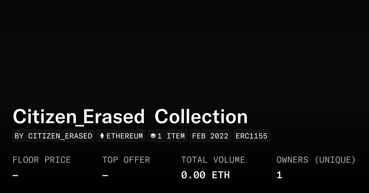 Citizen Erased Collection Collection Opensea