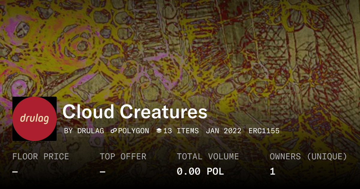 Cloud Creatures Collection Opensea