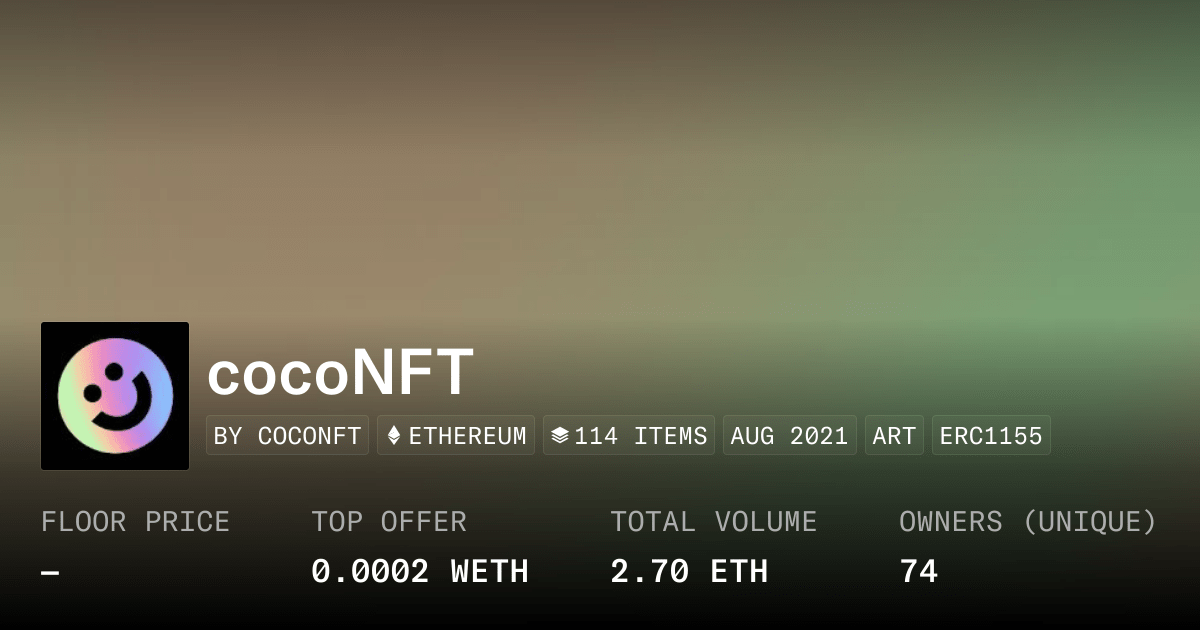 Coconft 1 00 Eth Collection Opensea